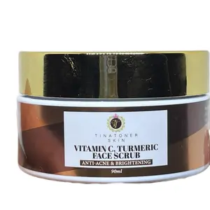 Tina Toner Turmeric Vitamin C Facial Exfoliating scrub 90g vitamin c Enzyme Hydrating Facial Skincare for Skin purifying and deep cleansing